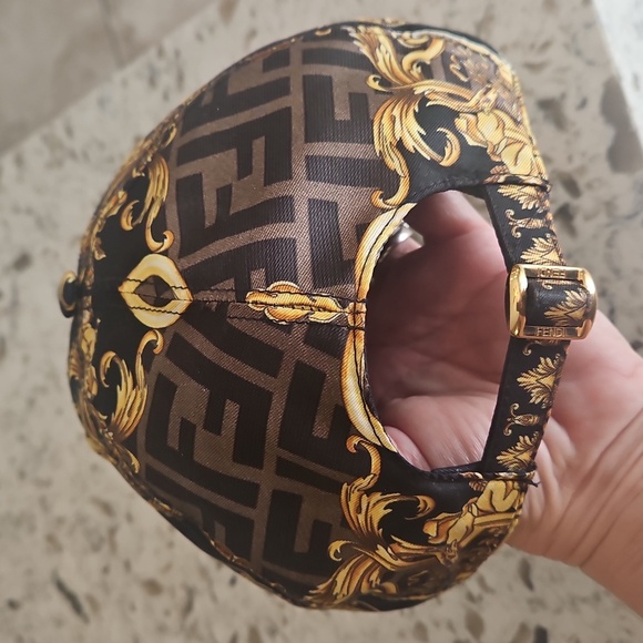 Fendi Silk Cap in Gold and Brown main image 8